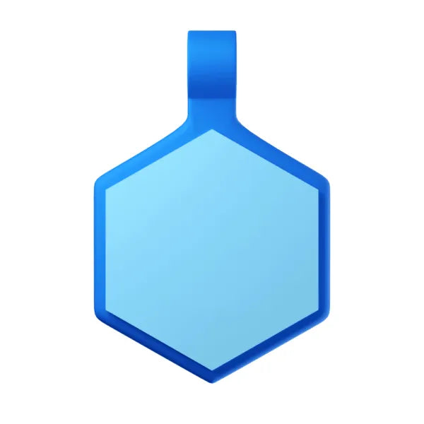 Tag Hexágono Candy Blue
