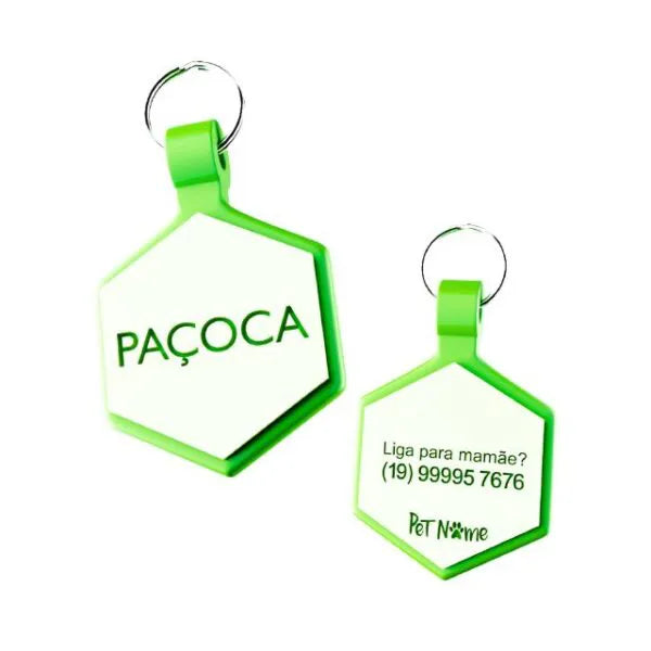 Tag Hexágono Green Glow