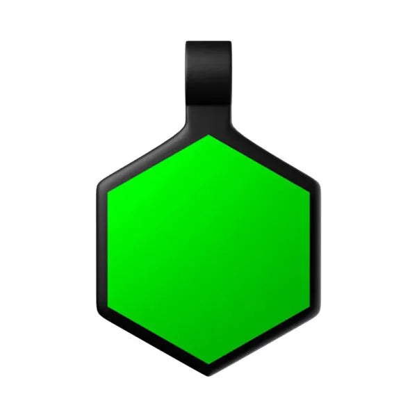 Tag Hexágono Verde Limão
